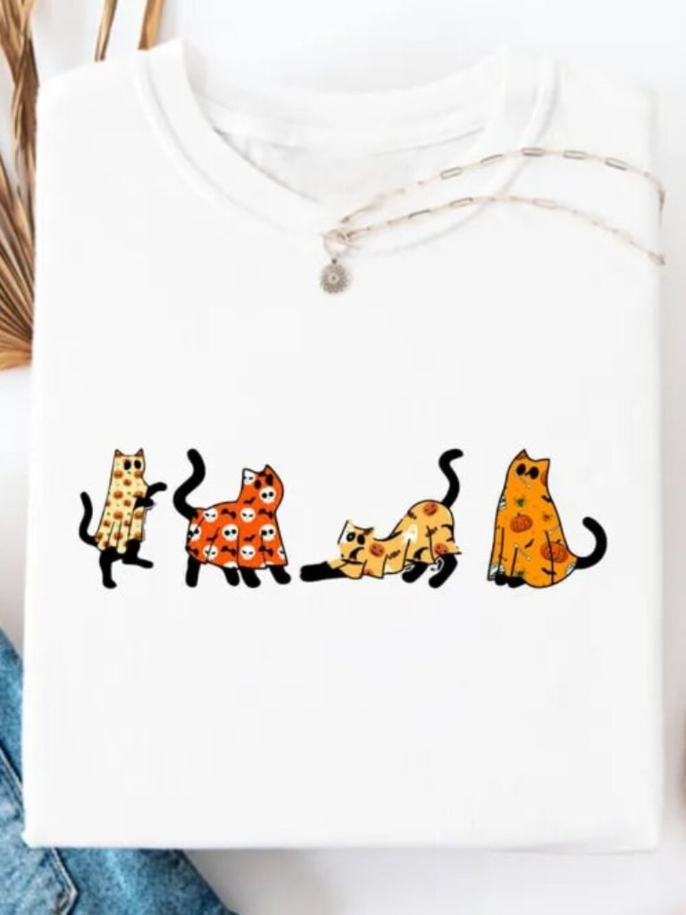 Cute Halloween Cat Shirt, Pumpkin Cat Tee, Spooky Cat Shirt